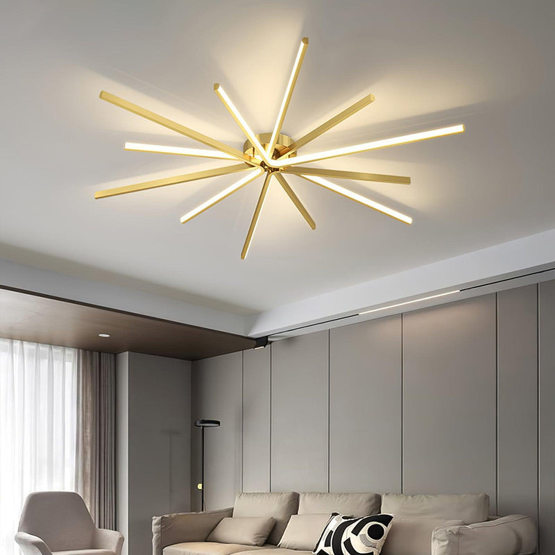 Brass Starbursts Ceiling Lamp-DWHOME