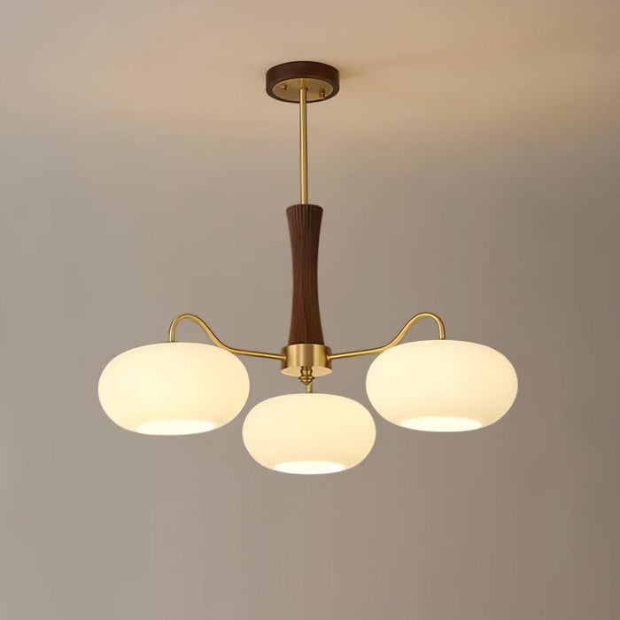 Brass Wooden Persimmon Chandelier-DWHOME
