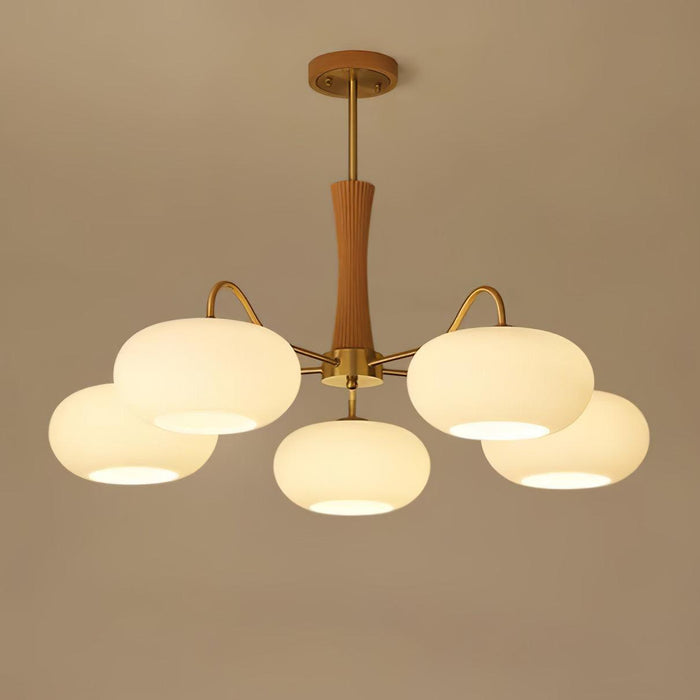 Brass Wooden Persimmon Chandelier-DWHOME