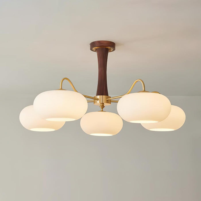 Brass Wooden Persimmon Chandelier-DWHOME