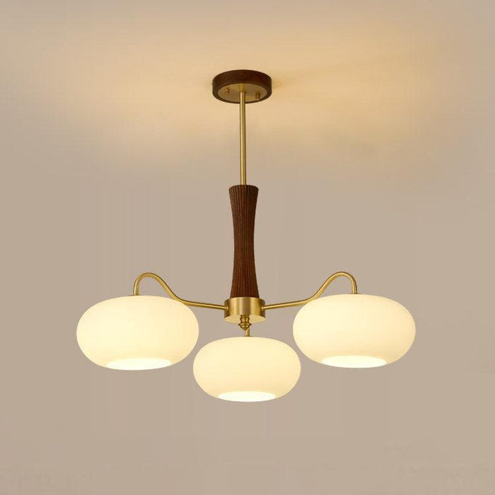 Brass Wooden Persimmon Chandelier-DWHOME