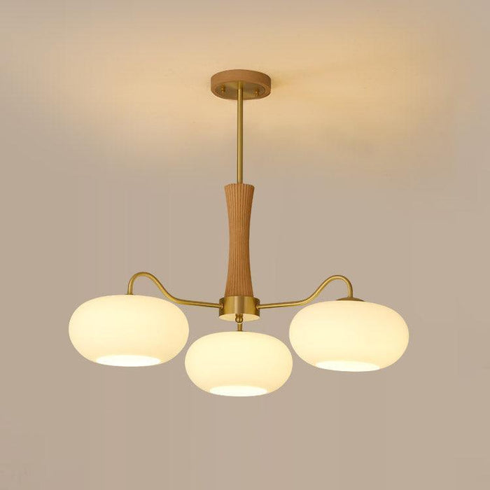 Brass Wooden Persimmon Chandelier-DWHOME