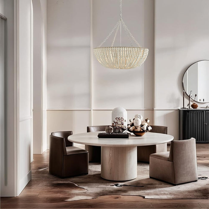 Lana Wood Beaded Chandelier-DWHOME