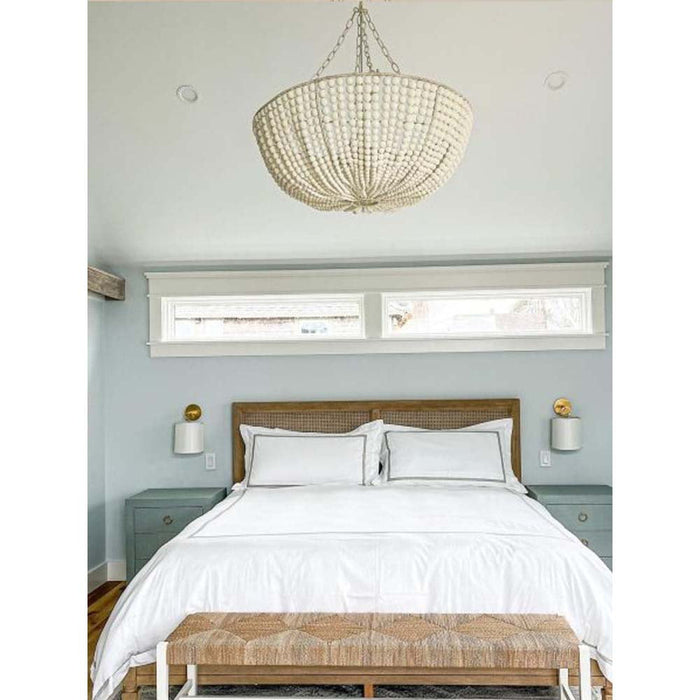 Lana Wood Beaded Chandelier-DWHOME
