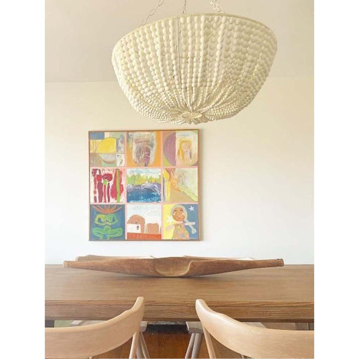 Lana Wood Beaded Chandelier-DWHOME