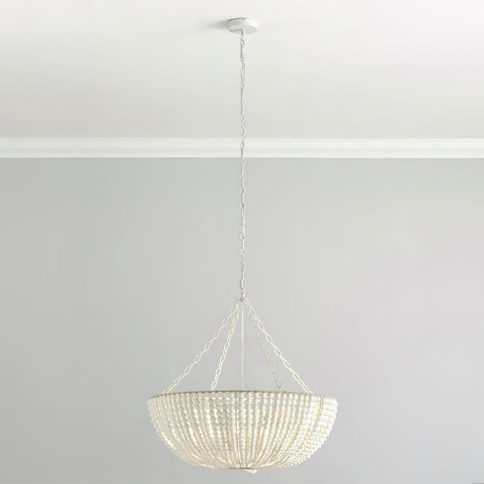 Lana Wood Beaded Chandelier-DWHOME