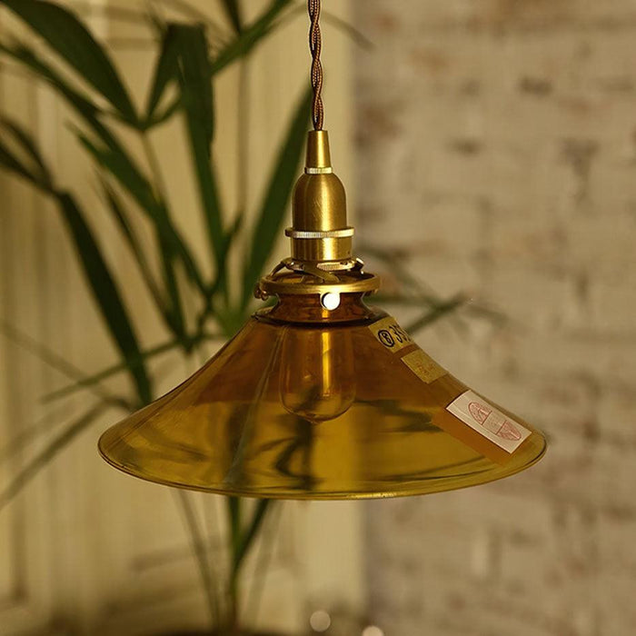 Amber Glass Pendant Light.