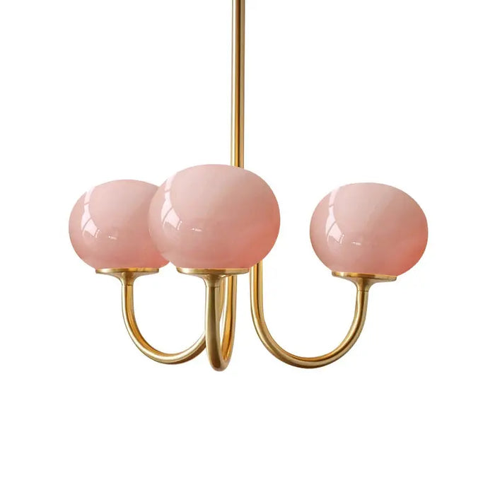 Bubble Pink Glass Marshmallow Chandelier.