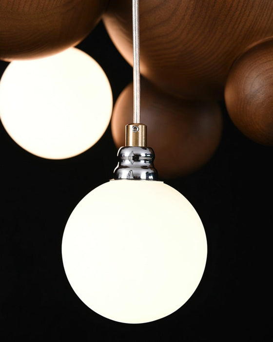 Bubble Wood Balls Chandelier-DWHOME
