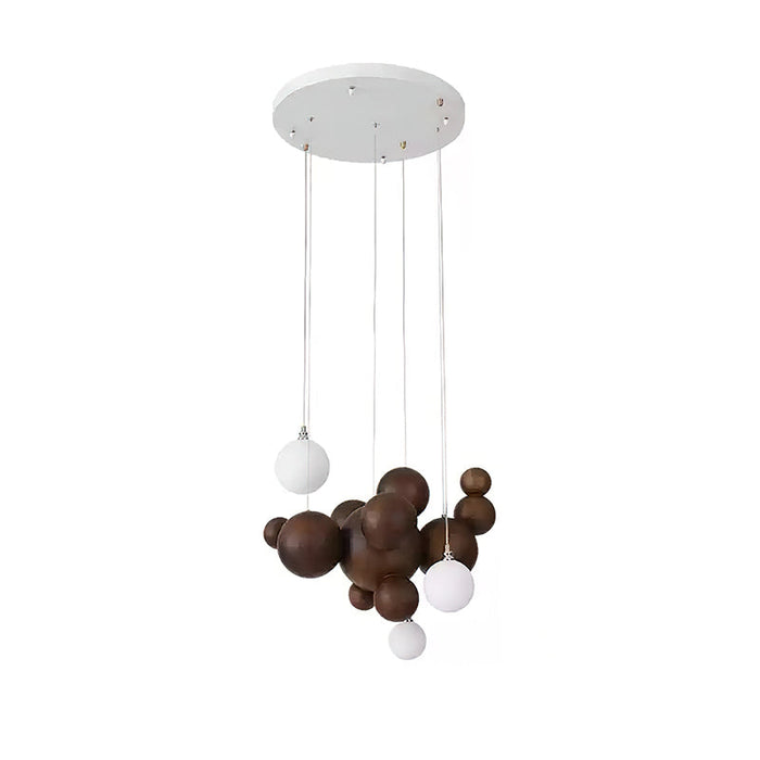 Bubble Wood Balls Chandelier.