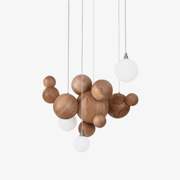 Bubble Wood Balls Chandelier.