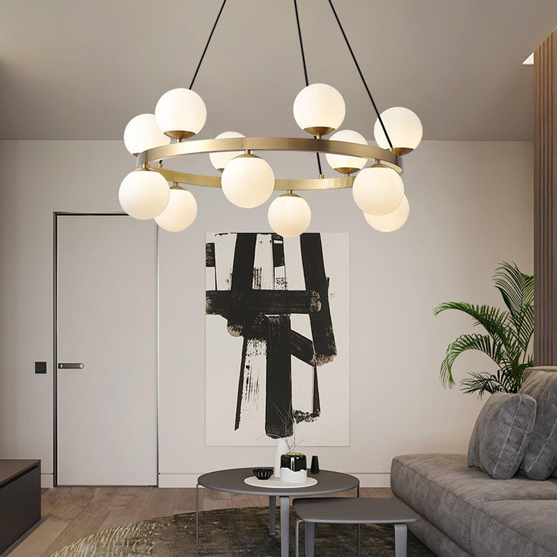 Bubbles Brass Ring Chandelier-DWHOME