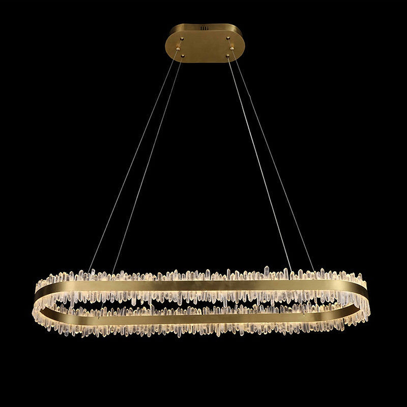 47 Inch Linear Chandelier Modern Quartz Crystal Chandelier for Dining Room-DWHOME