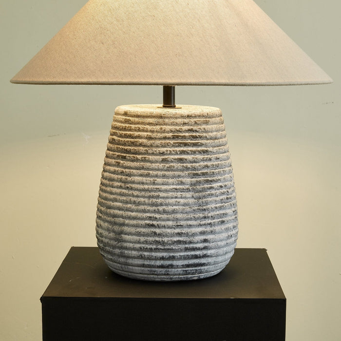 Callisto Ribbed Ceramic Table Lamp-DWHOME