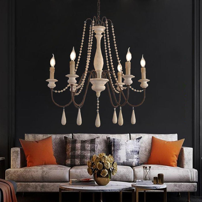 Candle Style Beaded Chandelier.