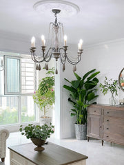 Candle Style Beaded Chandelier-DWHOME