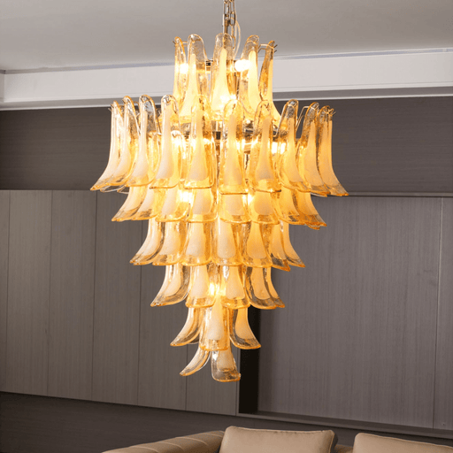 Yellow Murano Glass Petals Chandelier-DWHOME
