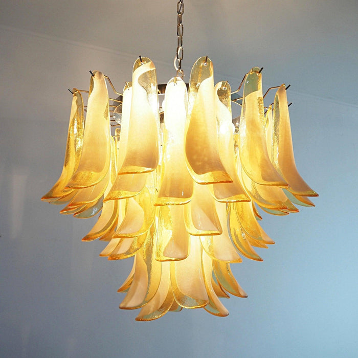 Amber Glass Murano Petals Chandelier - DWHOME