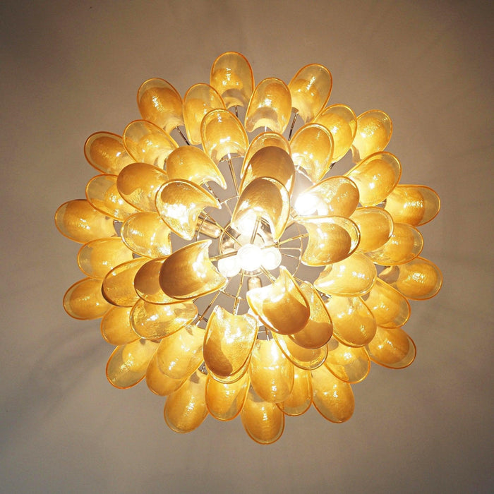 Amber Glass Murano Petals Chandelier - DWHOME