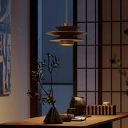 Cascade Wooden Disc Pendant Lamp-DWHOME