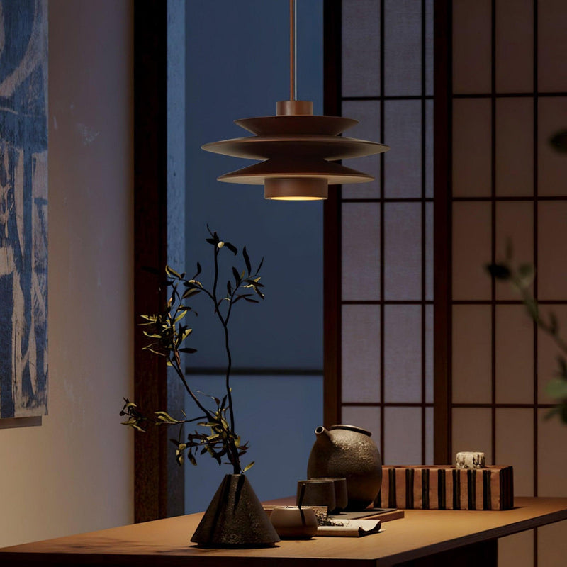 Cascade Wooden Disc Pendant Lamp-DWHOME