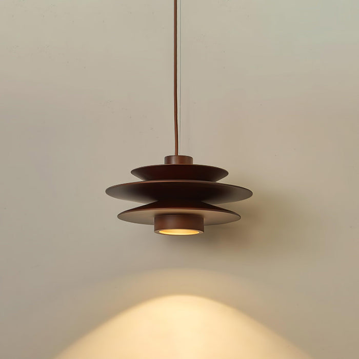 Cascade Wooden Disc Pendant Lamp-DWHOME