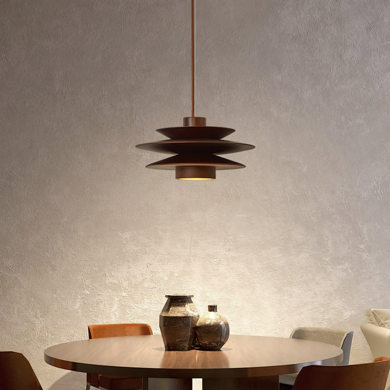Cascade Wooden Disc Pendant Lamp-DWHOME