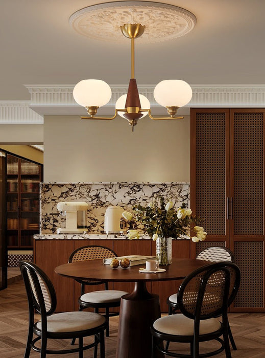 Celeste Sphere Walnut Chandelier-DWHOME