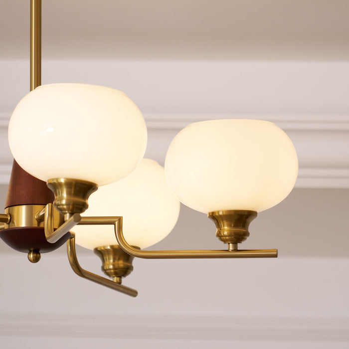 Celeste Sphere Walnut Chandelier-DWHOME