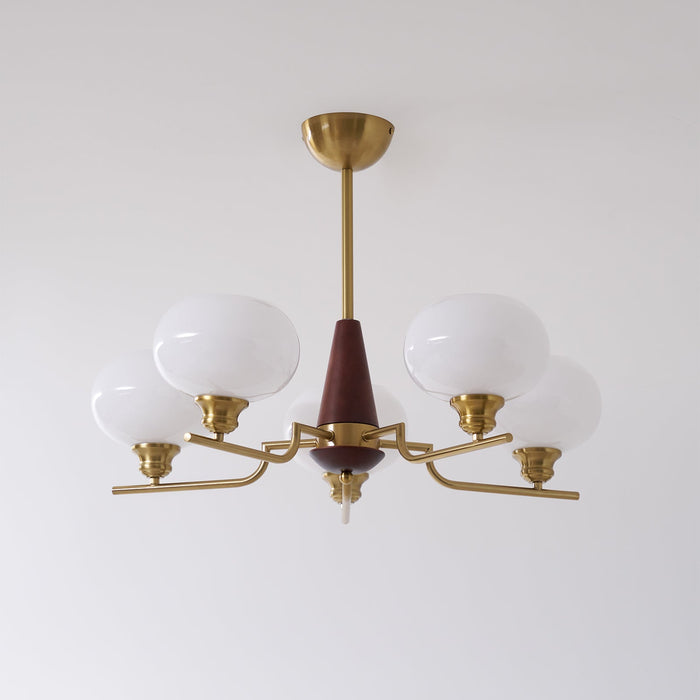 Celeste Sphere Walnut Chandelier-DWHOME