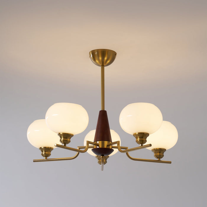 Celeste Sphere Walnut Chandelier-DWHOME