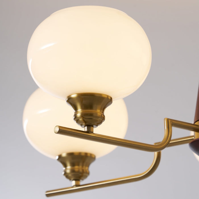 Celeste Sphere Walnut Chandelier-DWHOME