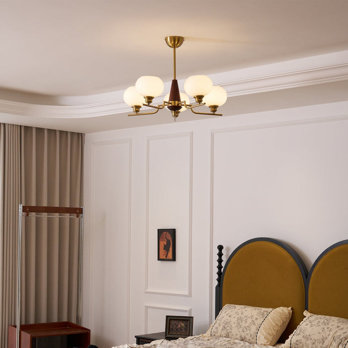 Celeste Sphere Walnut Chandelier-DWHOME