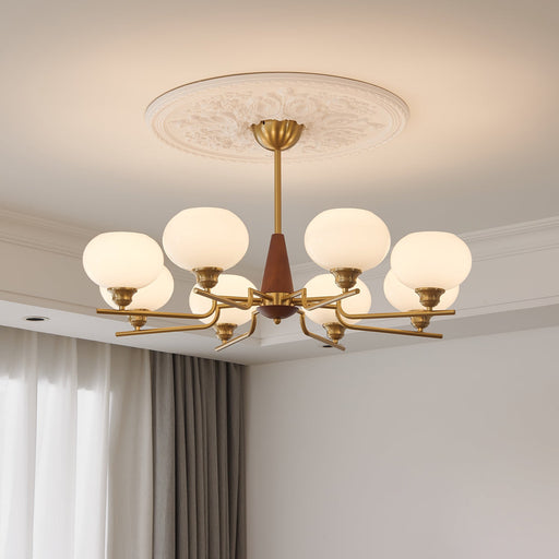 Celeste Sphere Walnut Chandelier-DWHOME