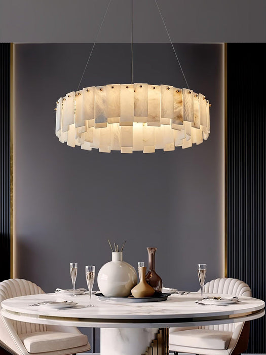 Celestial Alabaster Round Chandelier.