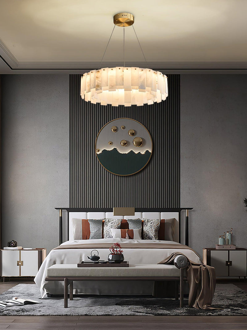 Celestial Alabaster Round Chandelier-DWHOME