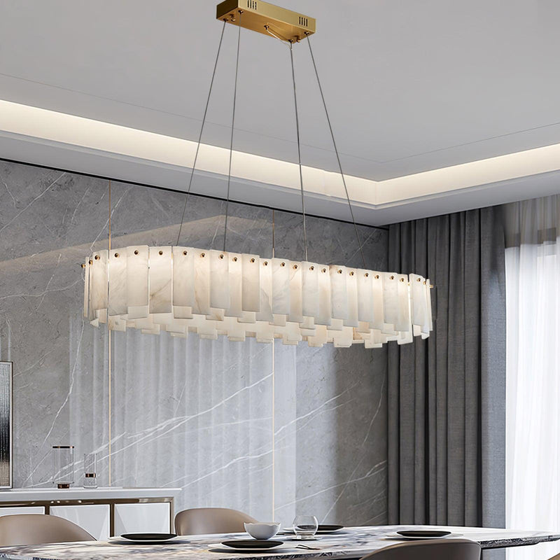 Celestial Alabaster Round Chandelier-DWHOME