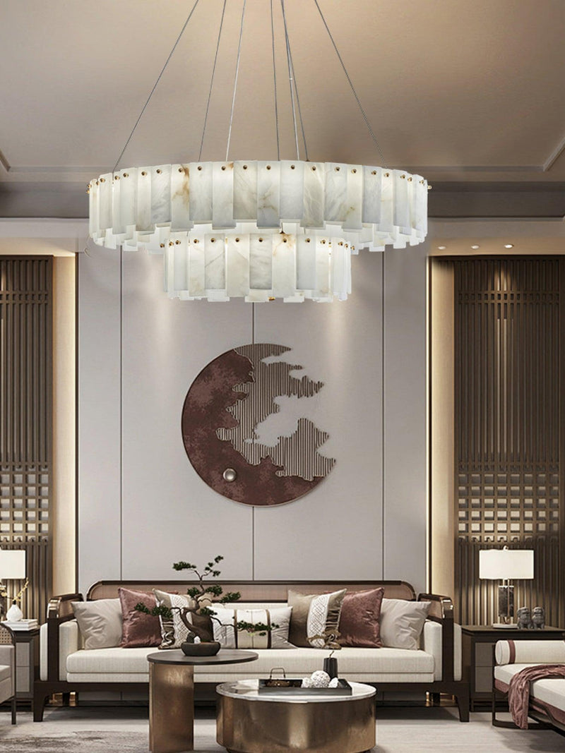 Celestial Alabaster Round Chandelier-DWHOME