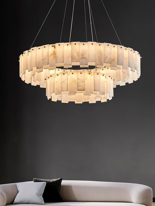 Celestial Alabaster Round Chandelier.