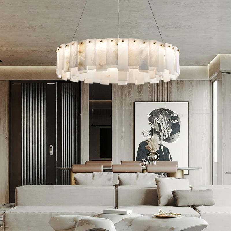 Celestial Alabaster Round Chandelier-DWHOME
