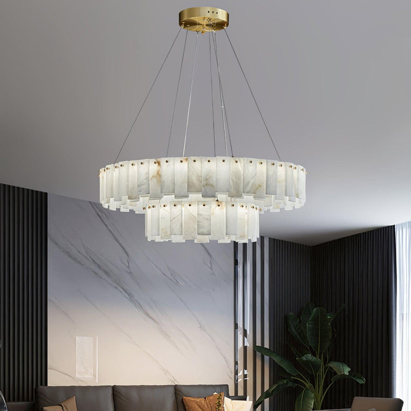 Celestial Alabaster Round Chandelier-DWHOME