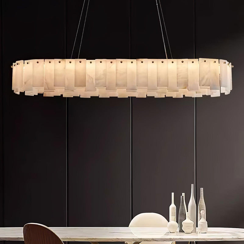 Celestial Alabaster Round Chandelier-DWHOME