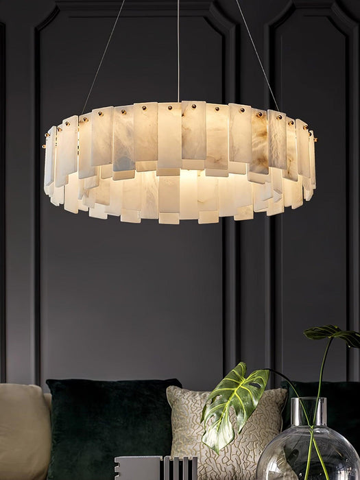 Celestial Alabaster Round Chandelier.