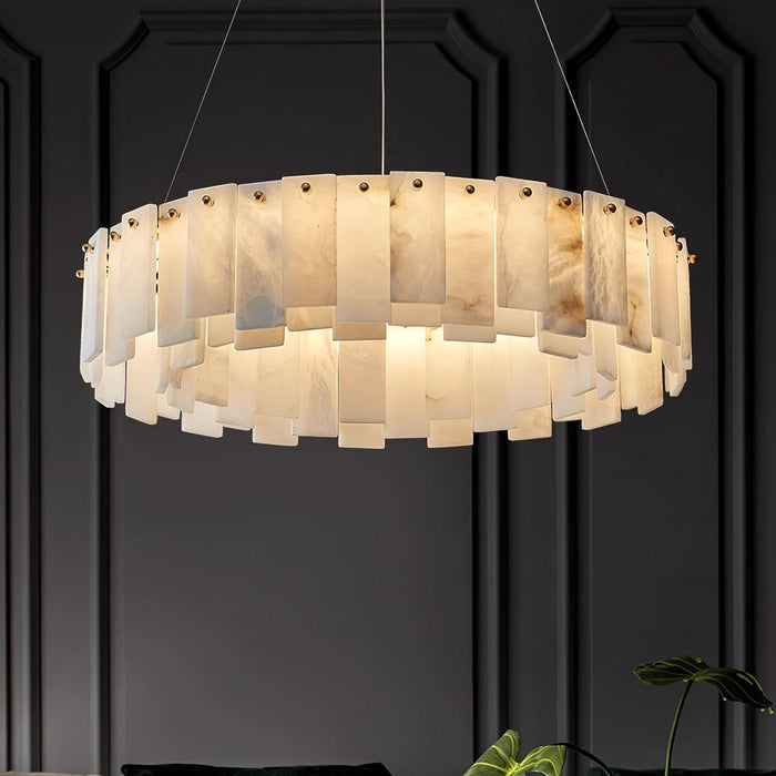 Celestial Alabaster Round Chandelier.