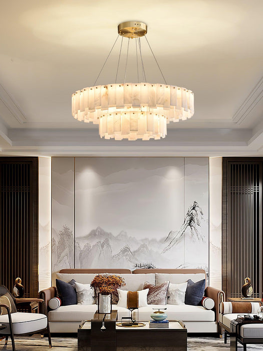 Celestial Alabaster Round Chandelier-DWHOME