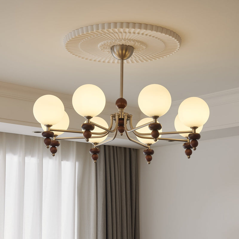 Celestial Sphere Walnut Chandelier-DWHOME