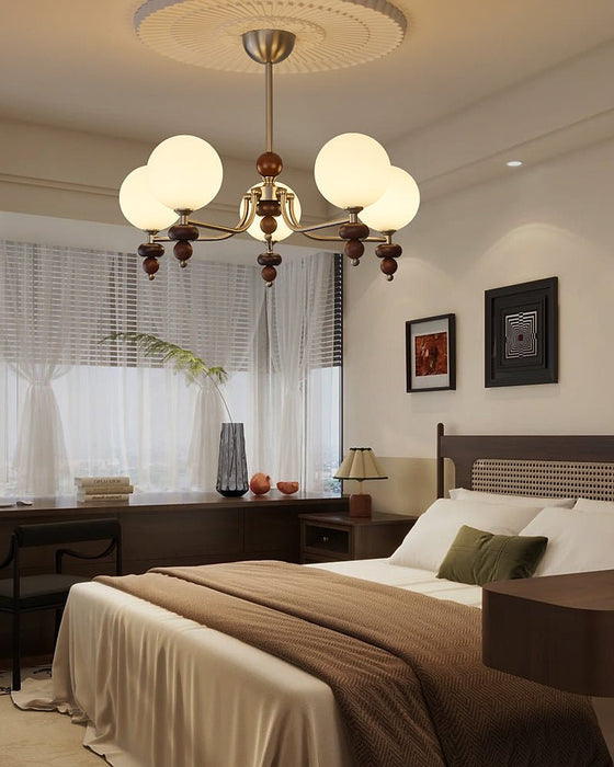 Celestial Sphere Walnut Chandelier-DWHOME