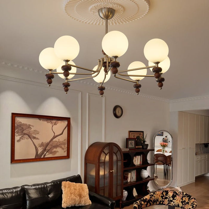 Celestial Sphere Walnut Chandelier-DWHOME