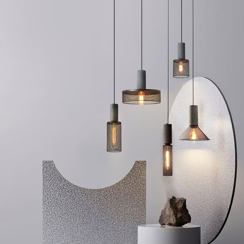 Cement Mesh Pendant Light-DWHOME