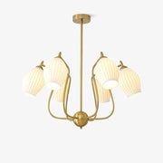 Ceramic Ribbed Chandelier-DWHOME